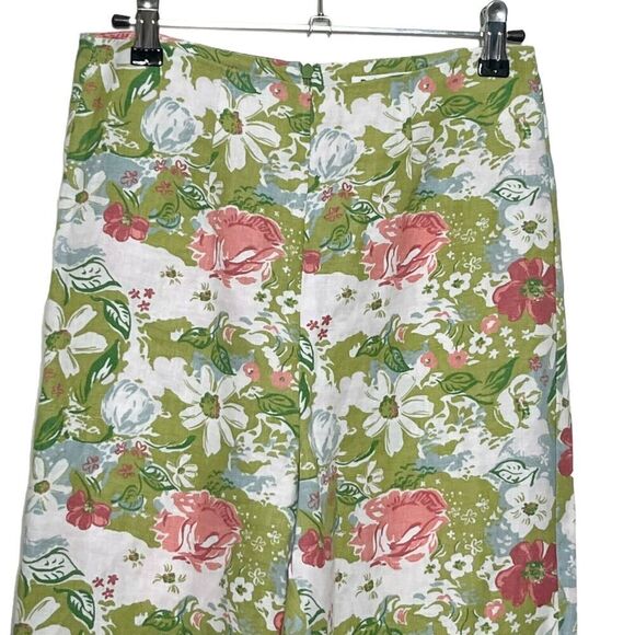 REFORMATION Pinegrove Linen Pants Women’s Size 2 Floral Print High Rise Cropped - Picture 6 of 10